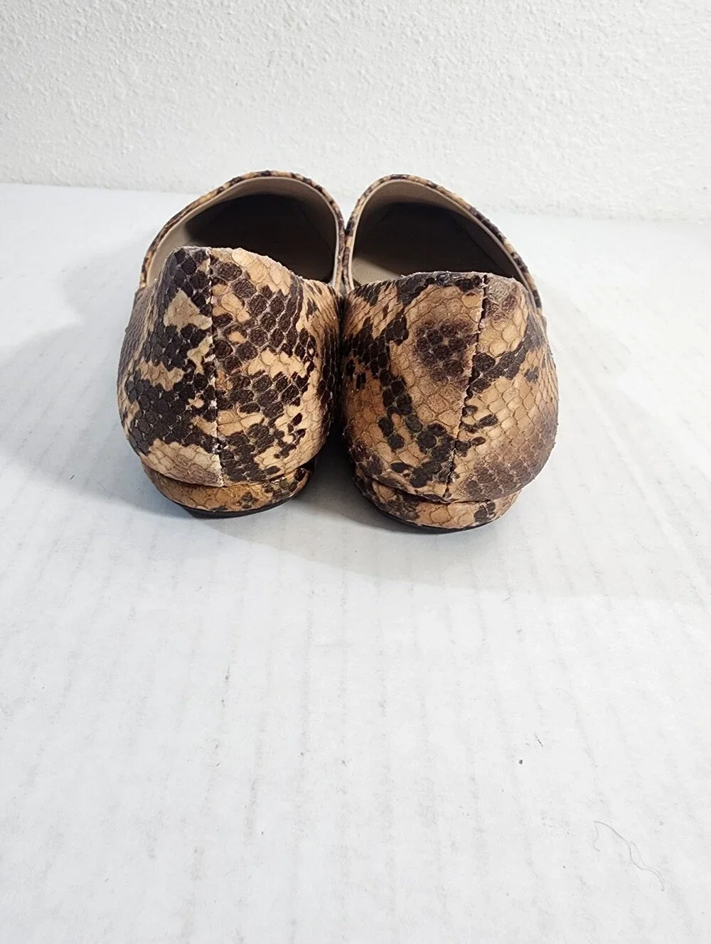 Paige Snake Print D'Orsay Flats Leather Pointed Toe Slip On Women's Size 6